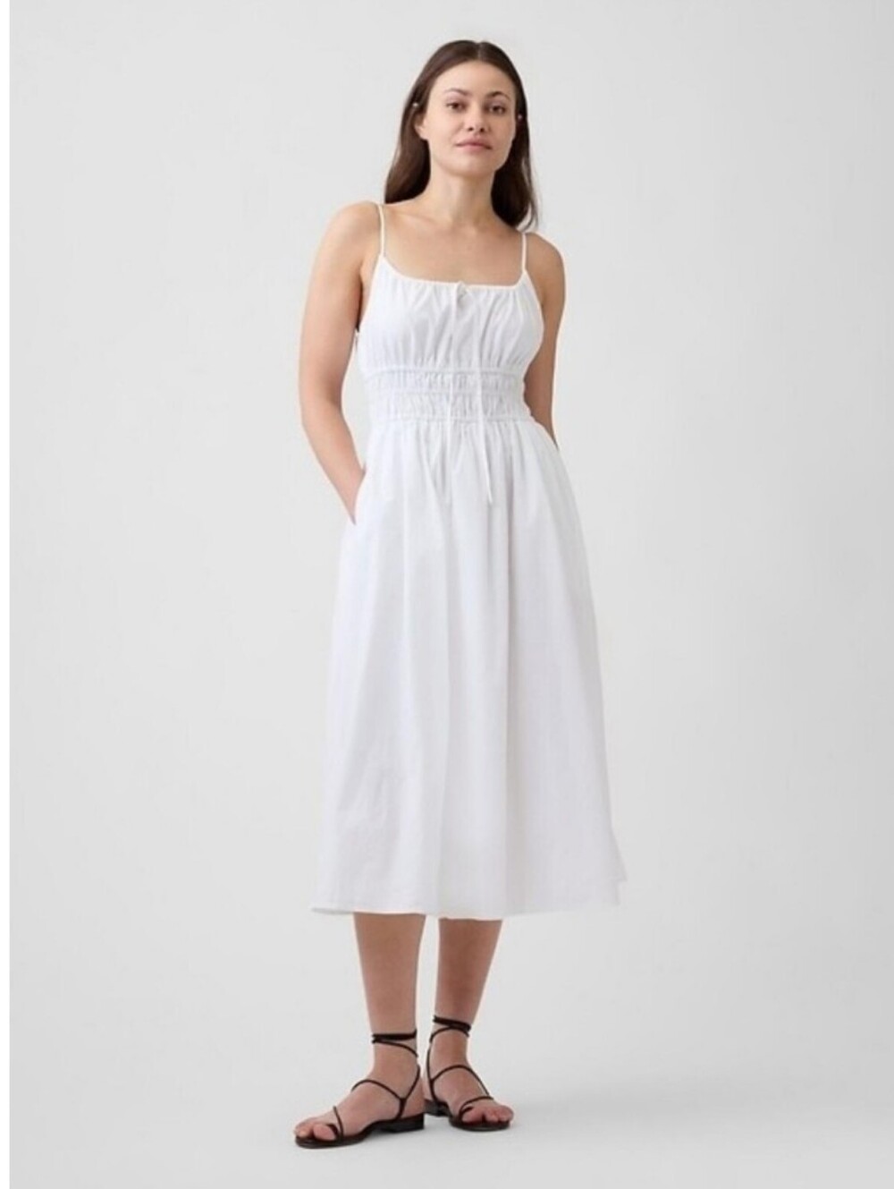 NWOT Gap Gauze Tie-Front Maxi Dress White